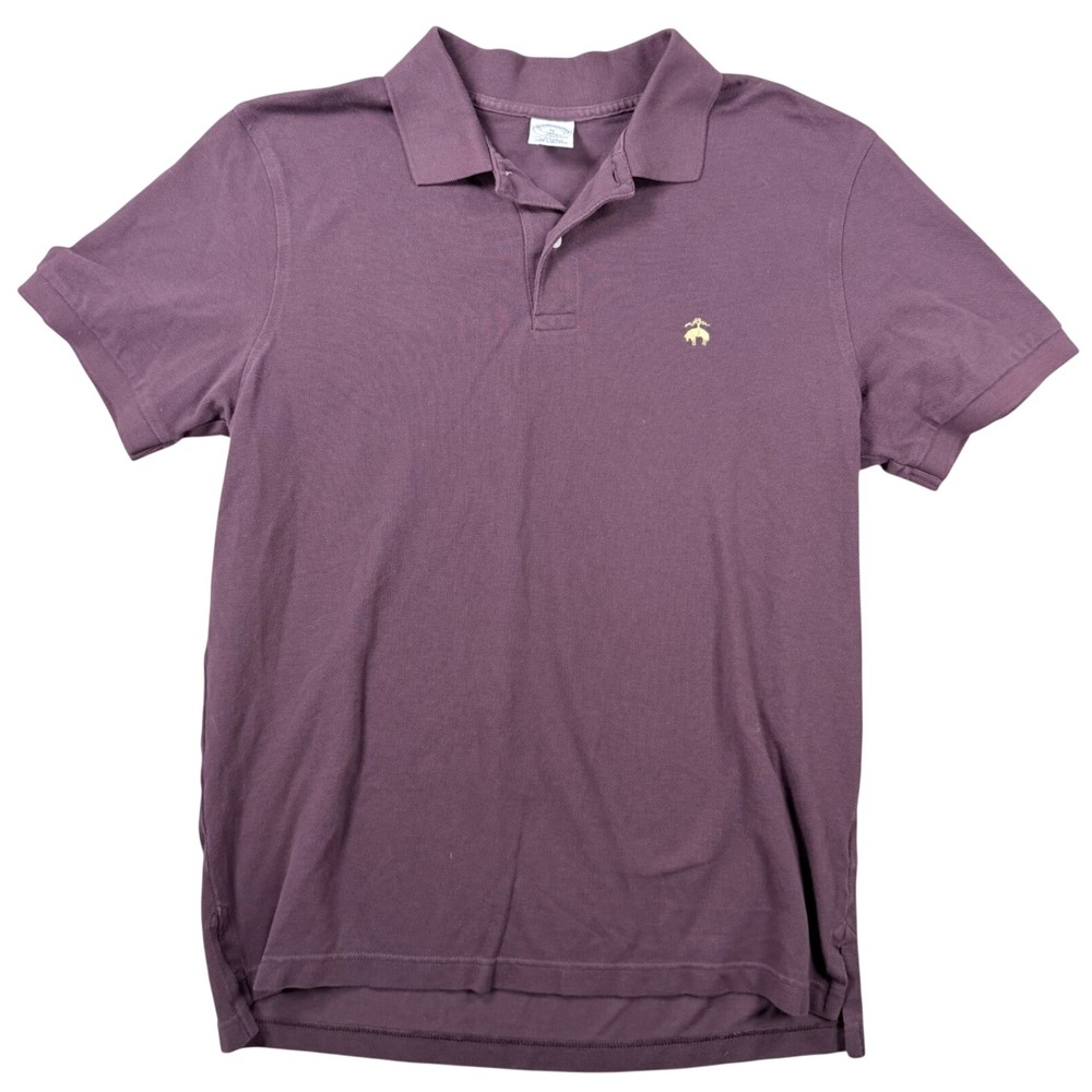 Brooks Brothers Mens Slim Fit Performance Polo Shirt Plum XL 100% Cotton Pique